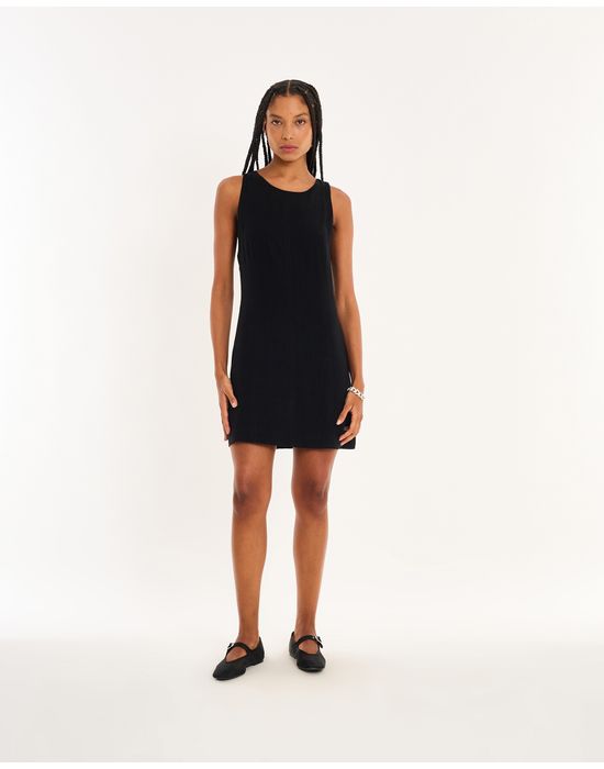 Vestido recortes nos preto