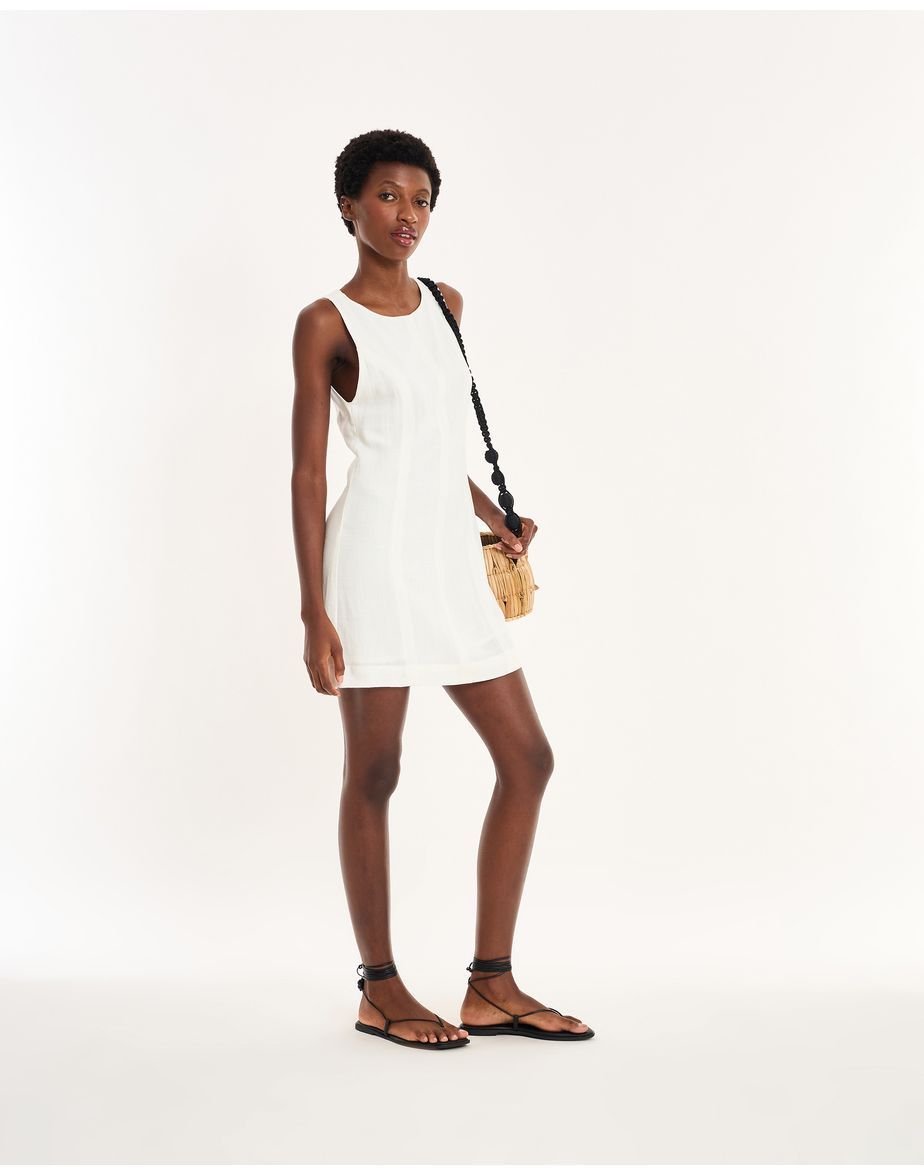 Vestido recortes nos off-white