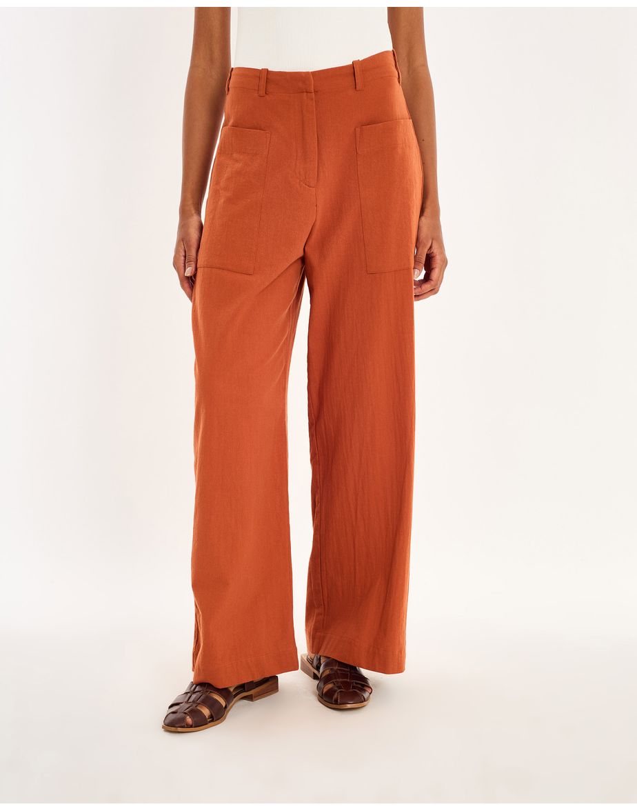 Calça algodão nos marrom