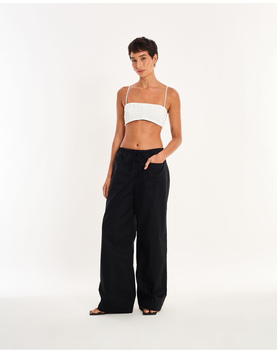 Calça tricoline nos preto