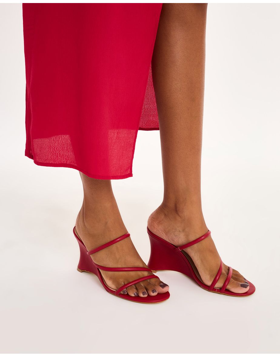 Sandalia mule red vermelho