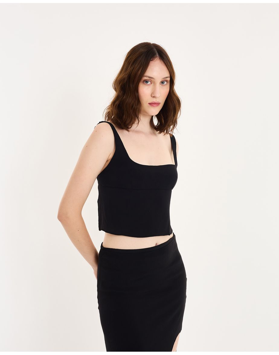 Top tira red preto