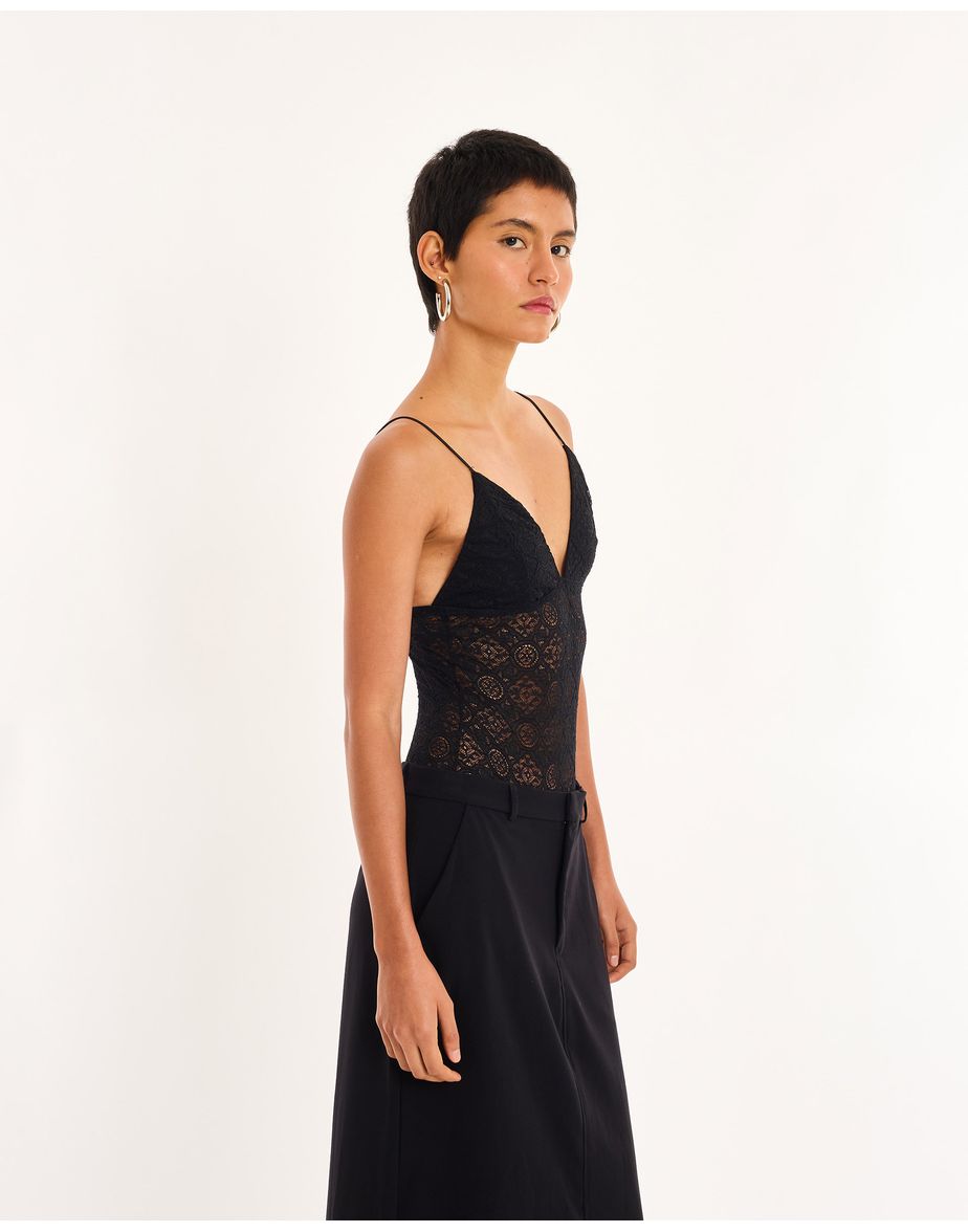 Body renda red preto