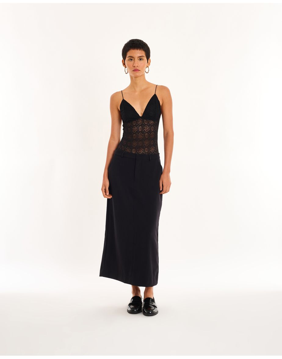 Body renda red preto