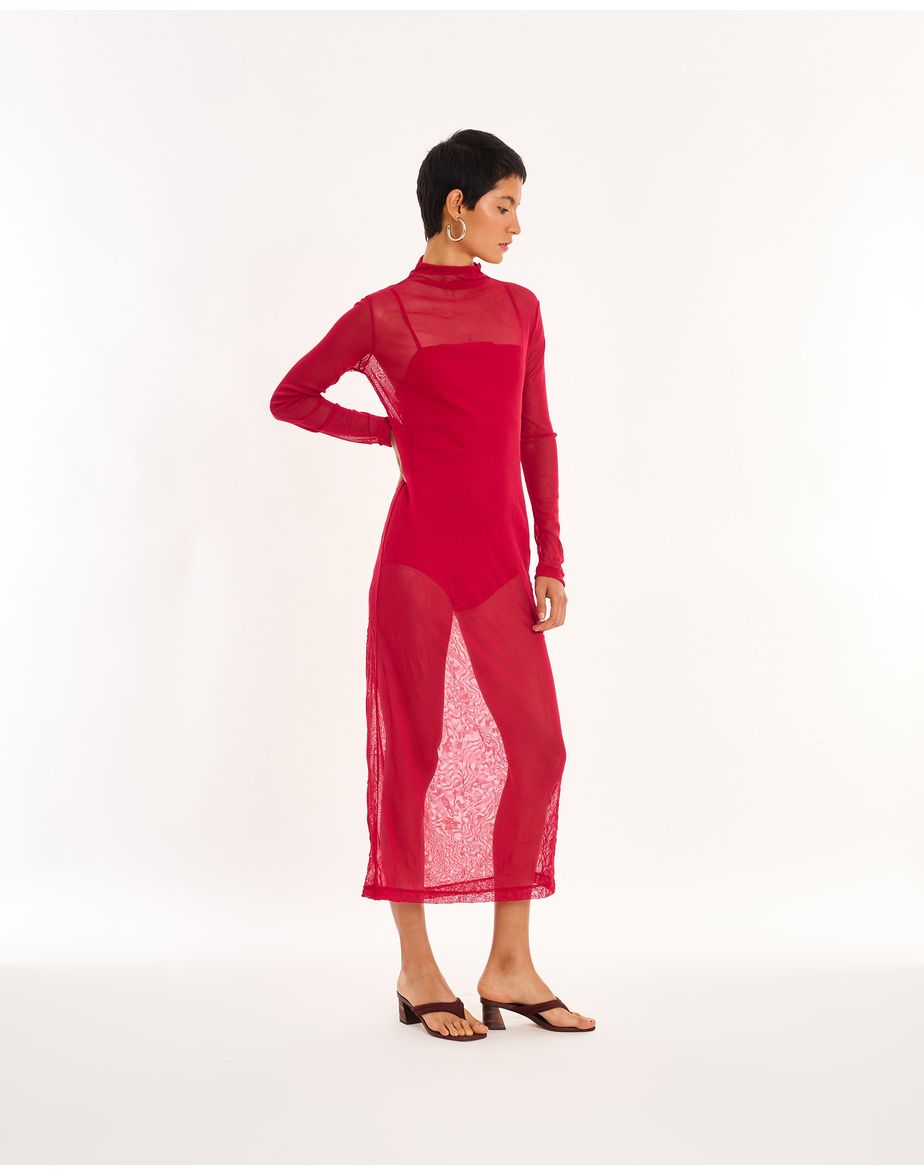 Vestido tule red vermelho