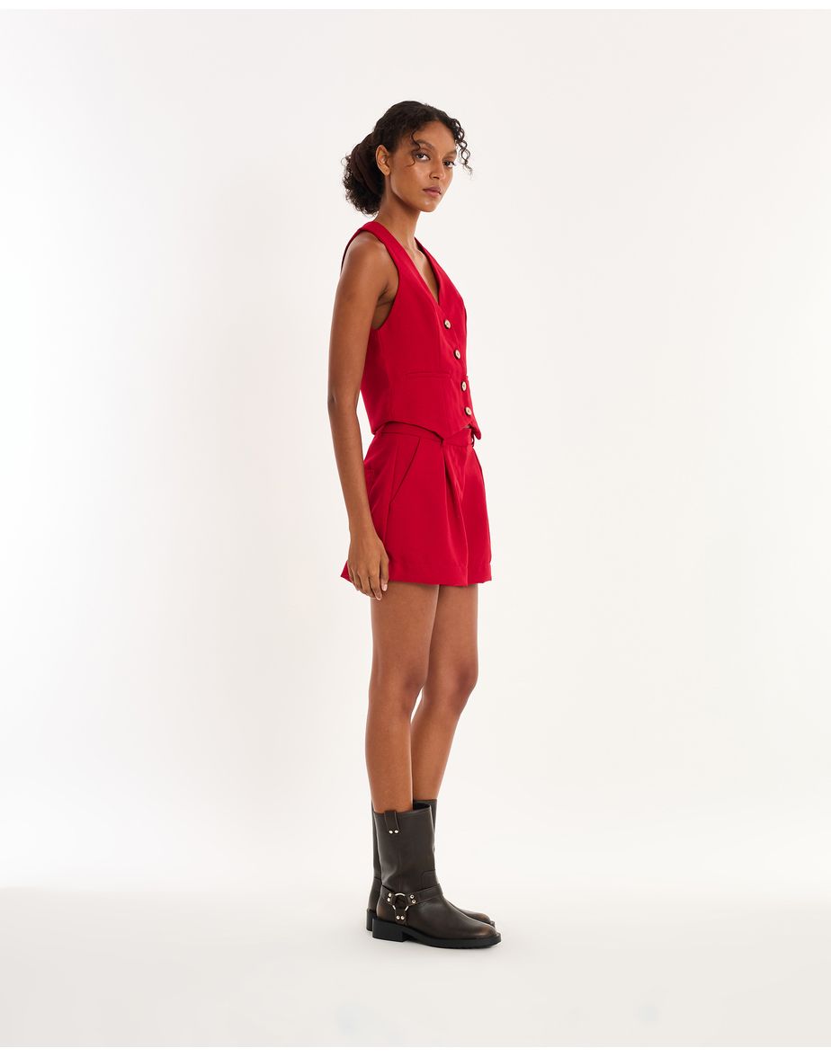Short alfaiataria red vermelho