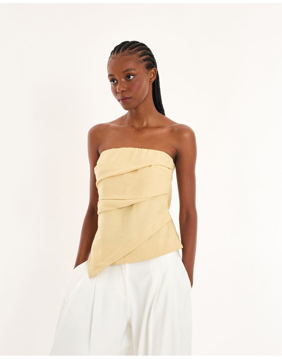 Blusa origami bel bege