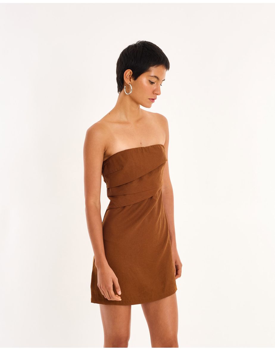 Vestido origami bel marrom
