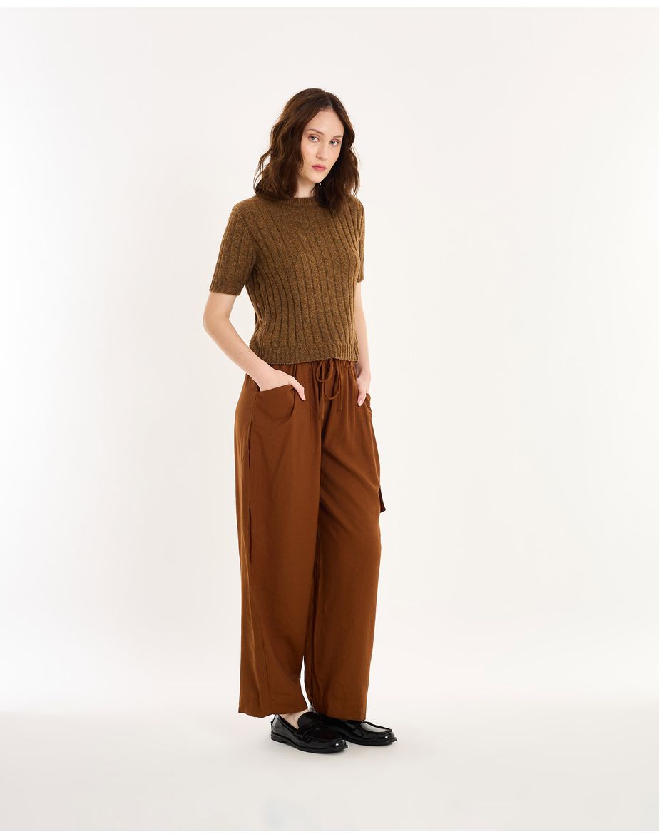 Calça bolso bel marrom