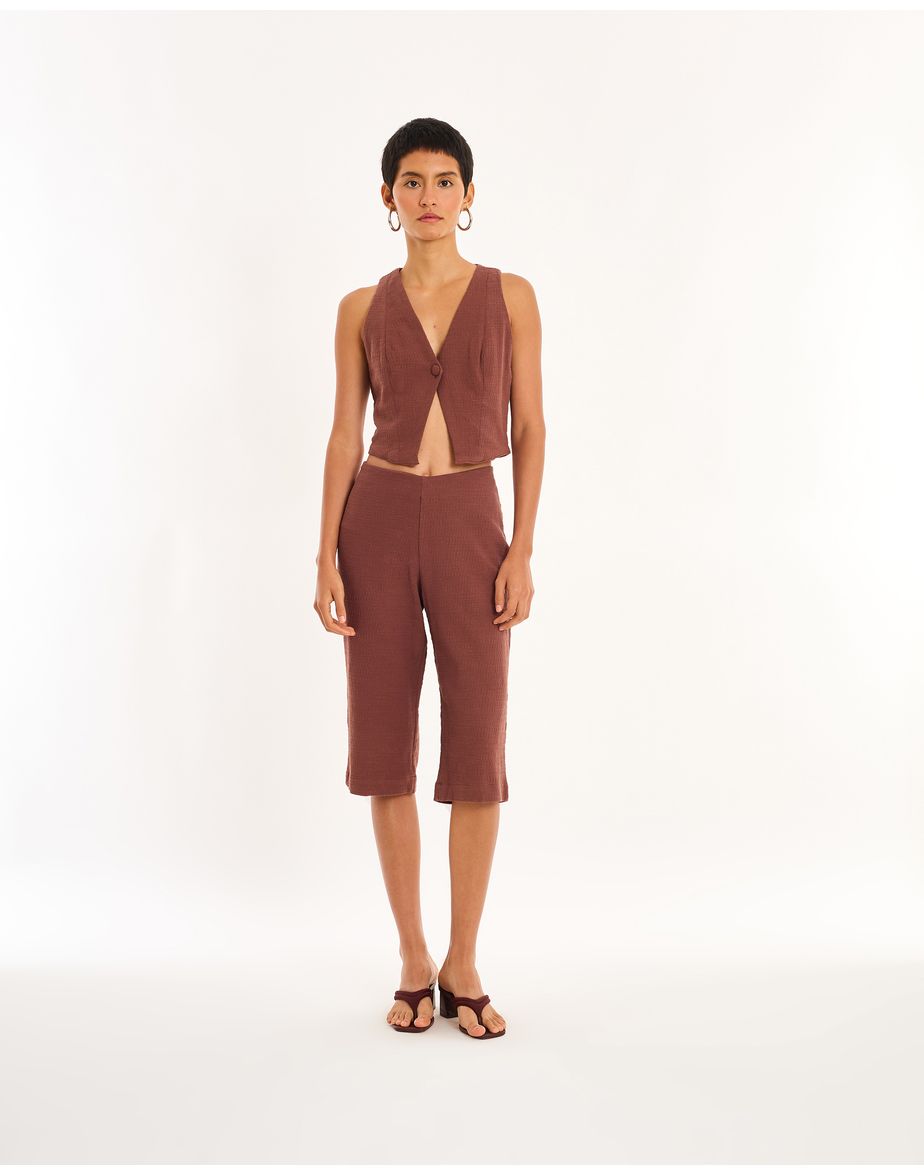 Calça corsario bel marrom