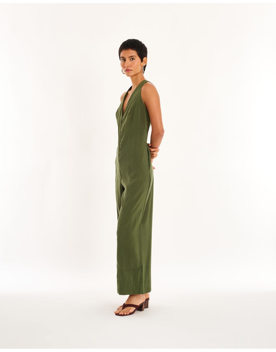 Macacão decote bel verde