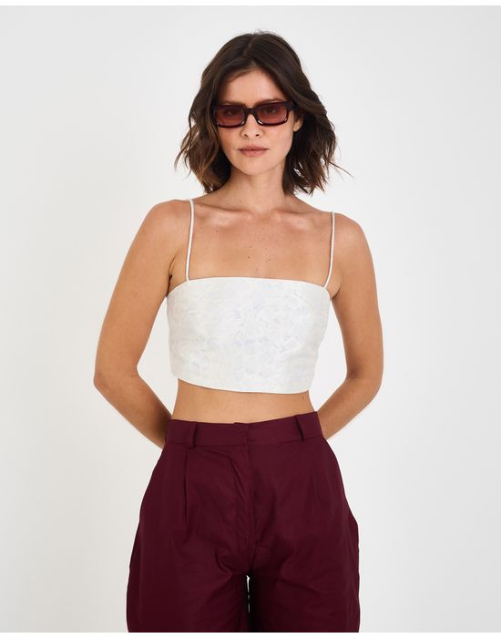 Top jacquard riv azul