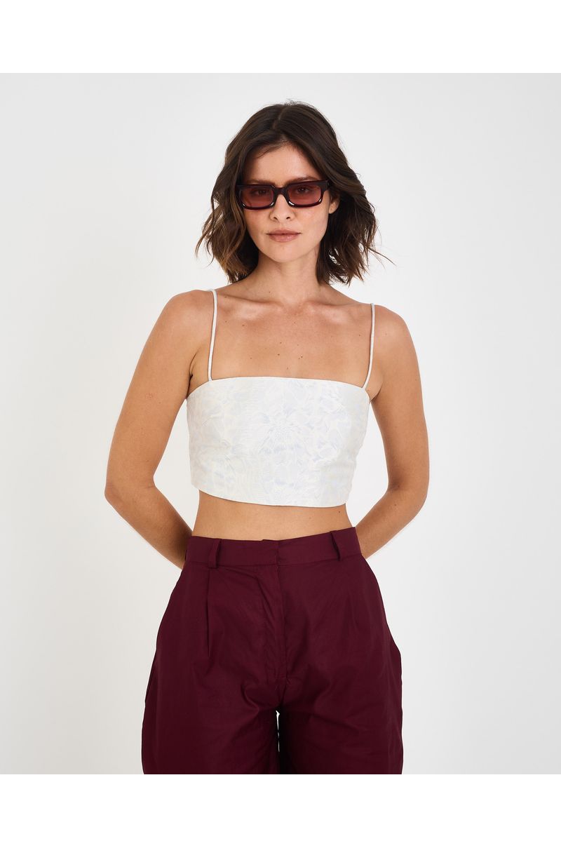 Top jacquard riv azul