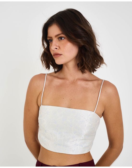 Top jacquard riv azul