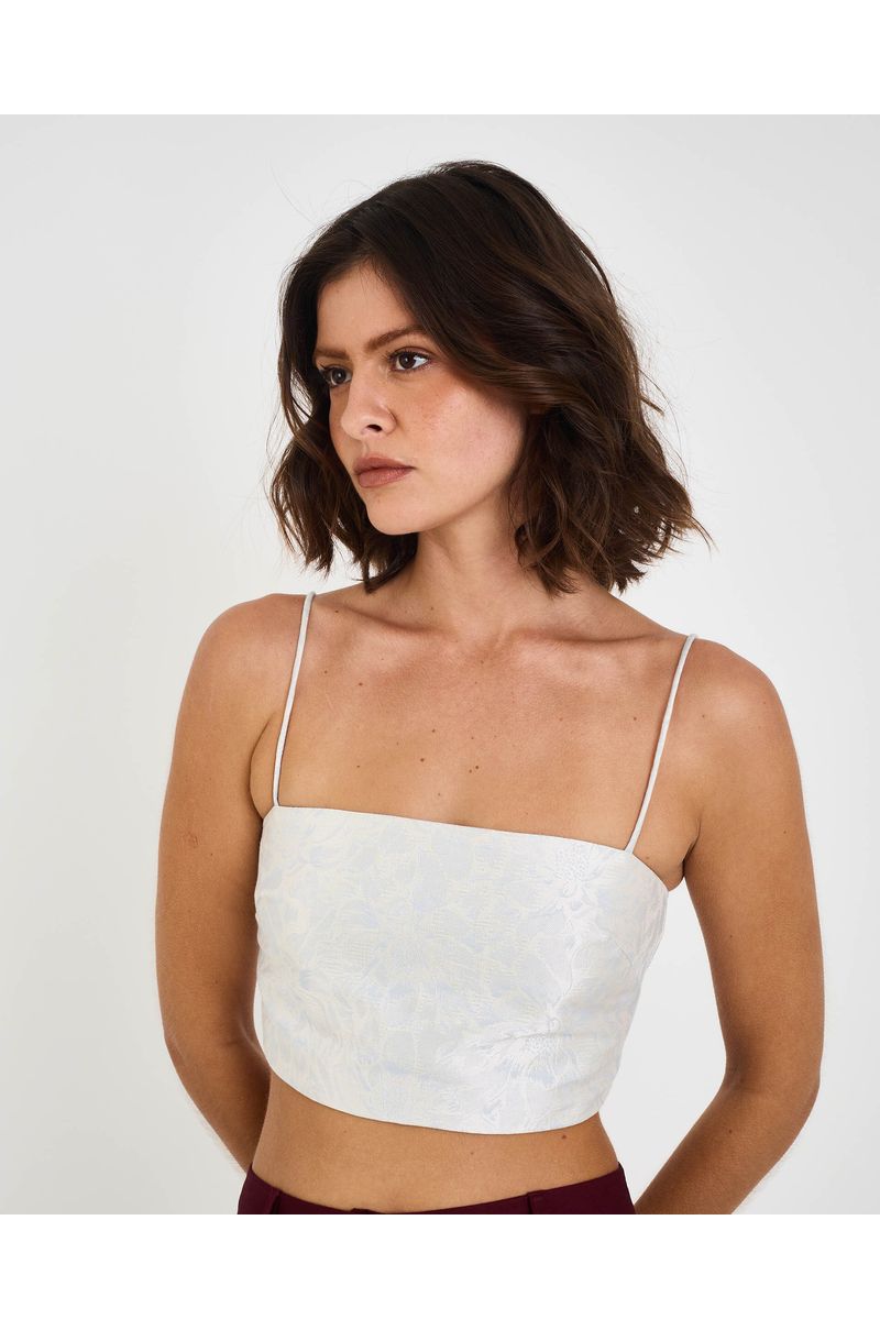 Top jacquard riv azul