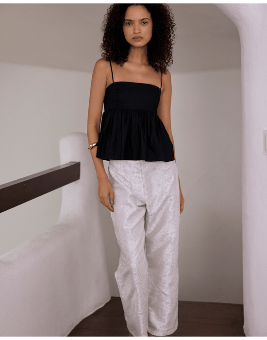 Calça jacquard riv azul