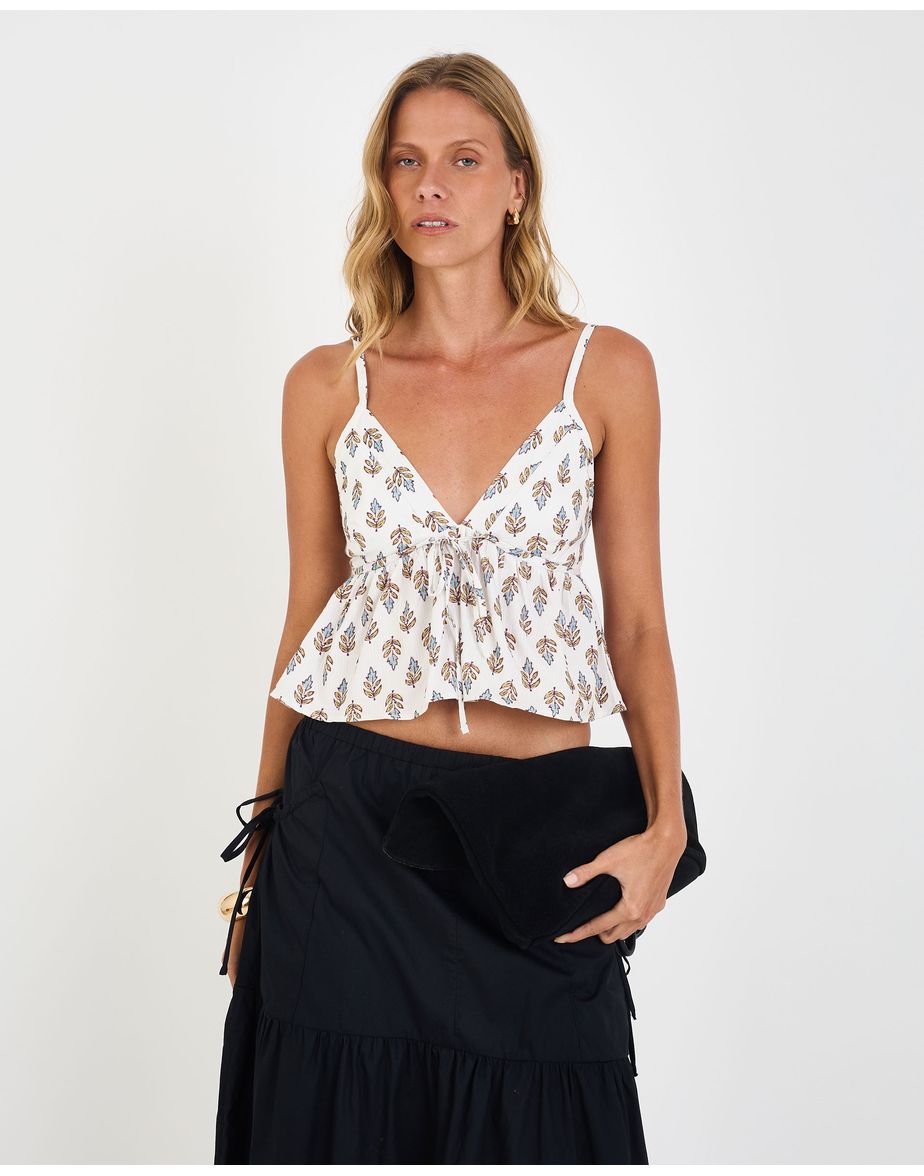 Blusa flora mel estampado