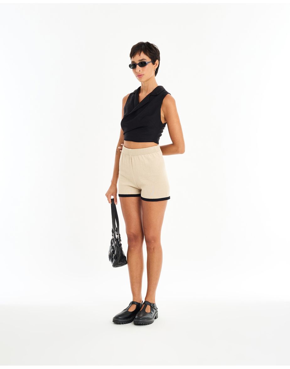 Short tricot raz bege