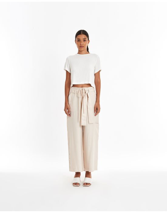 Calça bolsos can bege