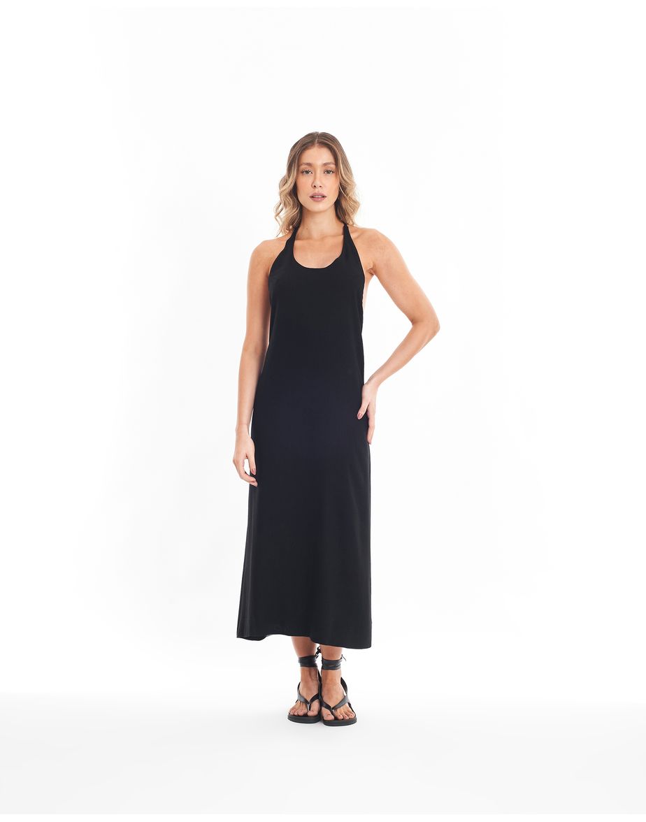 Vestido frente ban preto
