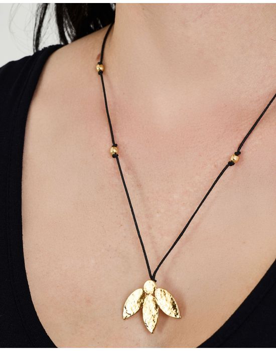 Colar folha ebi dourado