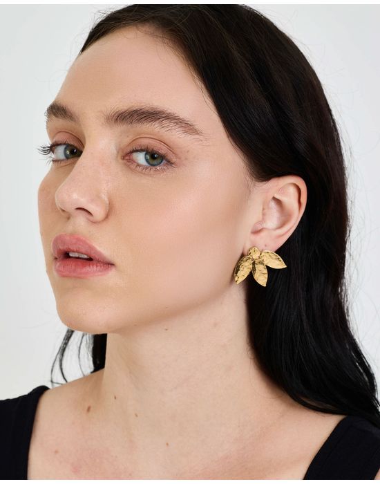 Brinco folha ebi dourado