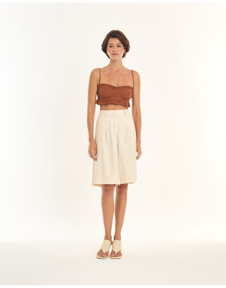 Top cotton nos marrom