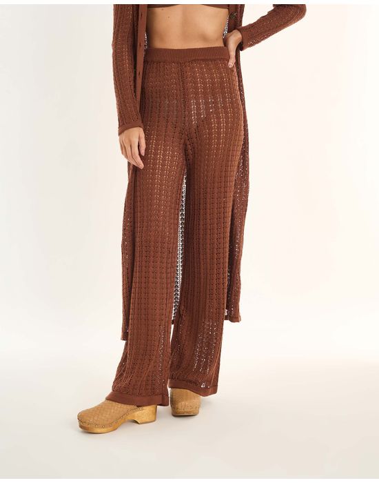 Calça tricot ade marrom
