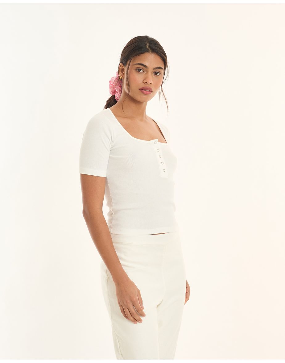 Blusa botões tic off-white