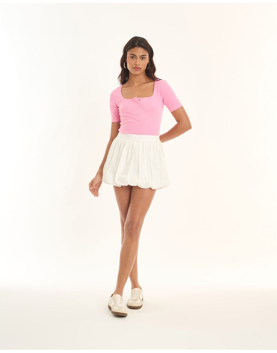 Blusa botões tic rosa