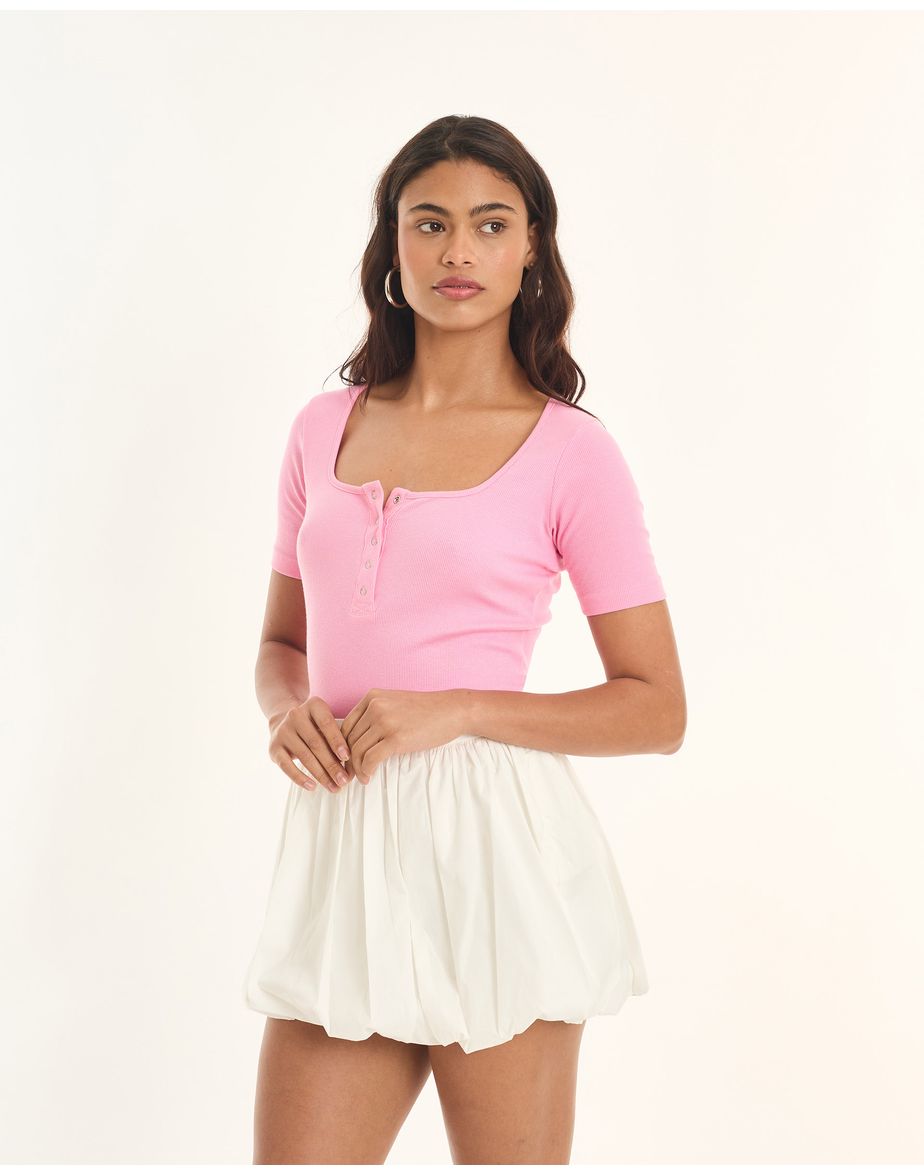 Blusa botões tic rosa