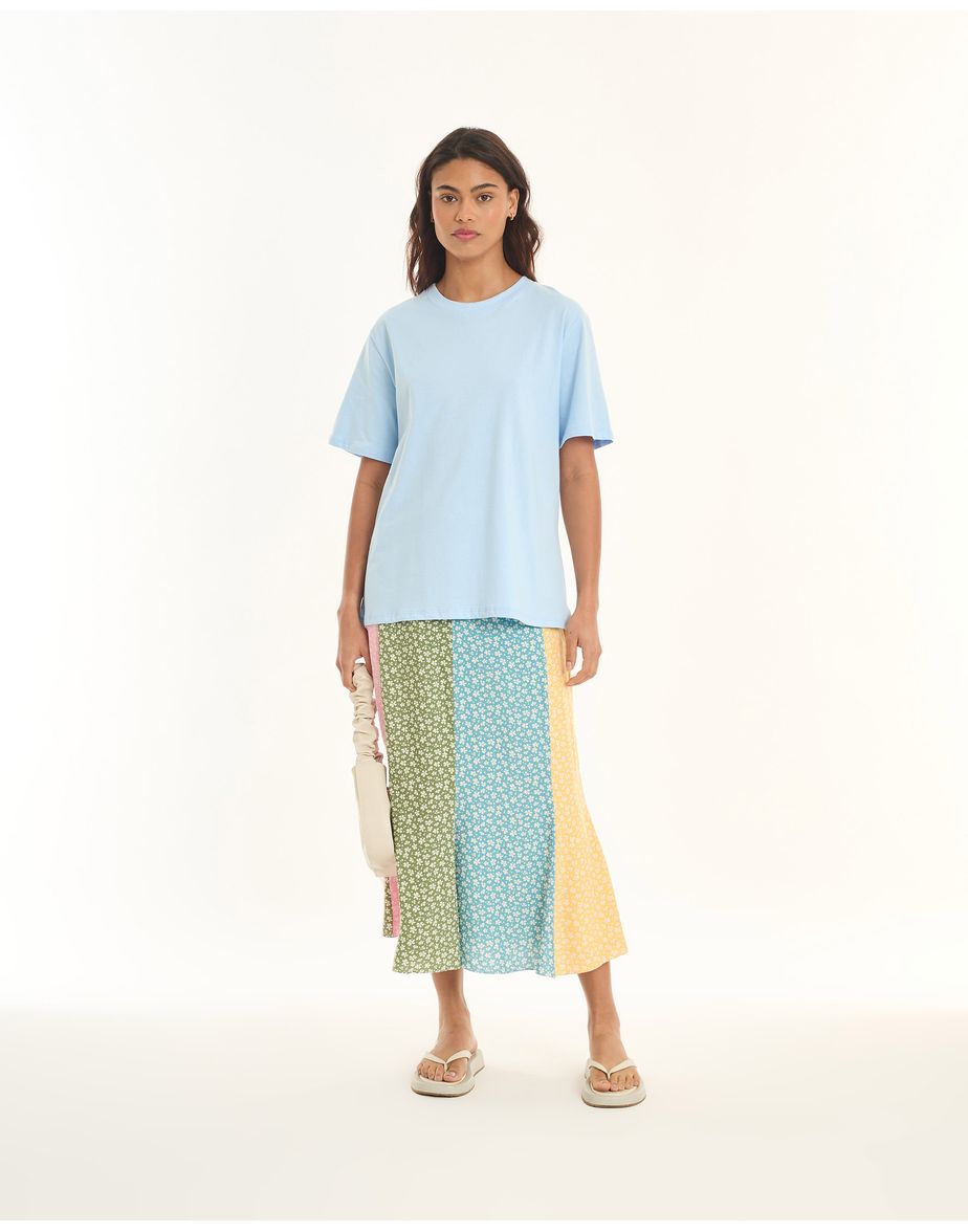Camiseta longa tic azul