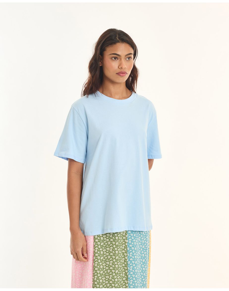 Camiseta longa tic azul