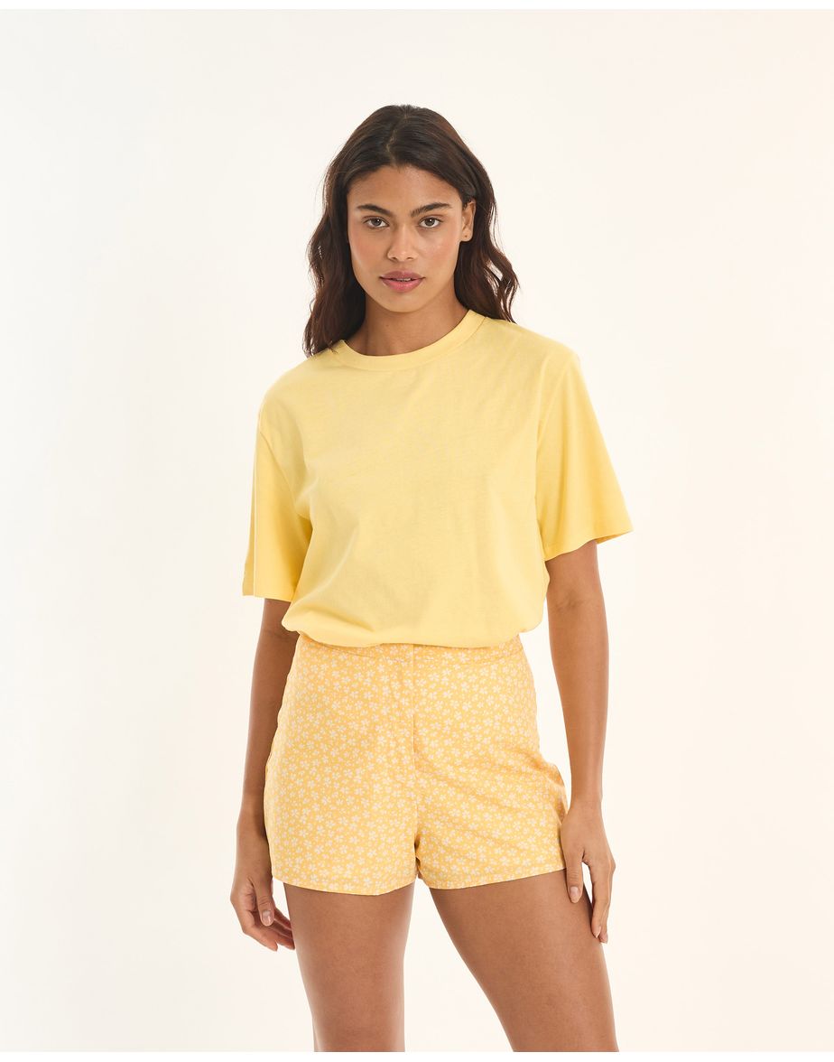 Camiseta longa tic amarelo