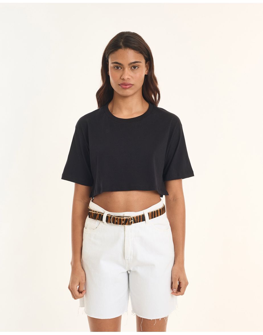 T-shirt algodão tic preto