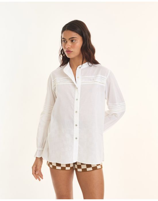 Camisa aviamento tic branco