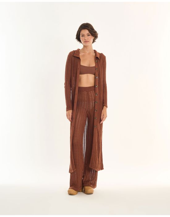 Casaco tricot ade marrom