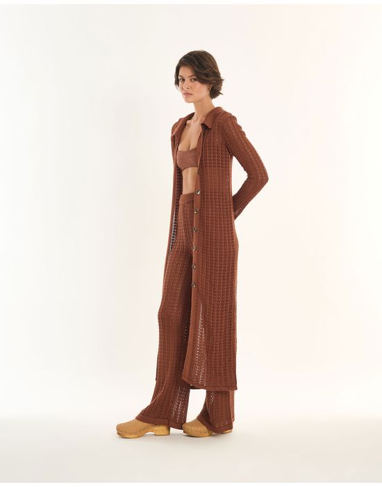 Casaco tricot ade marrom