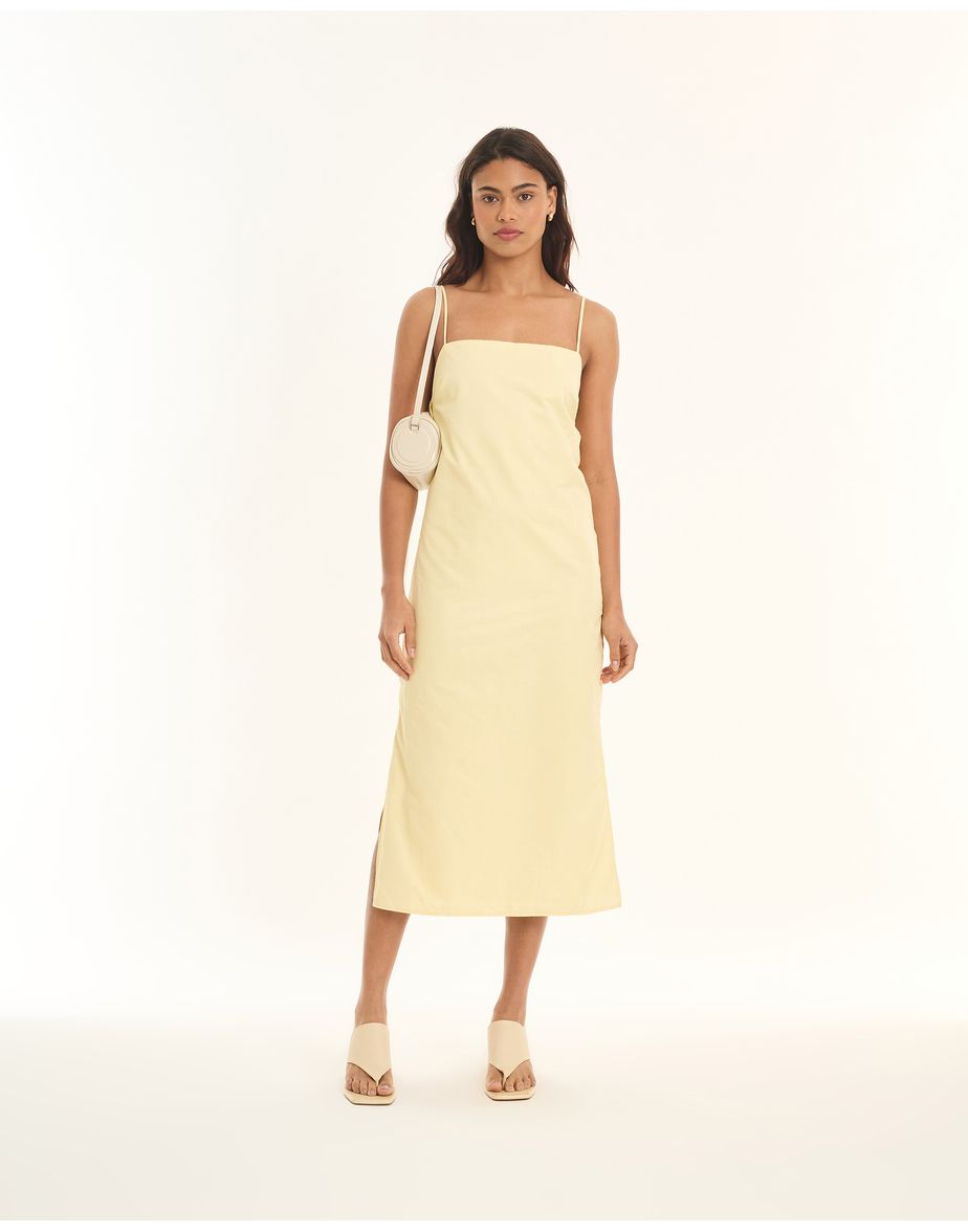 Vestido babados tic amarelo