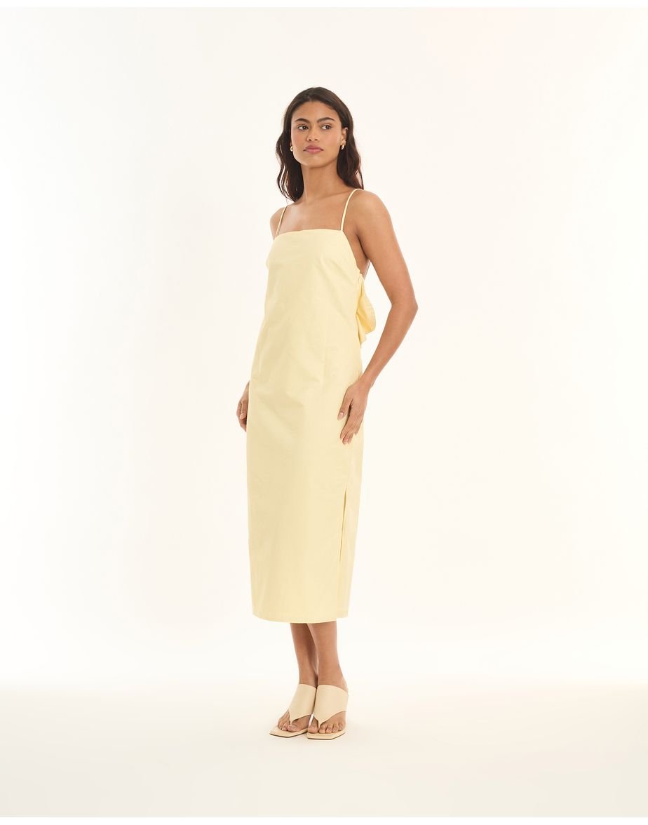 Vestido babados tic amarelo