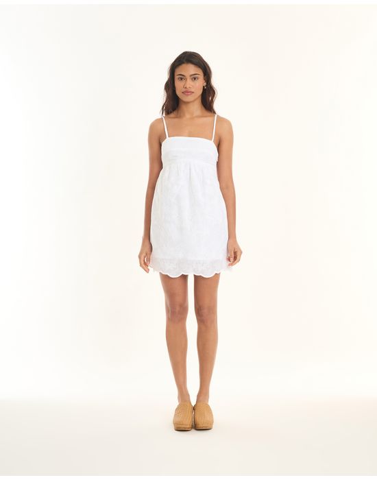 Vestido solto tic branco