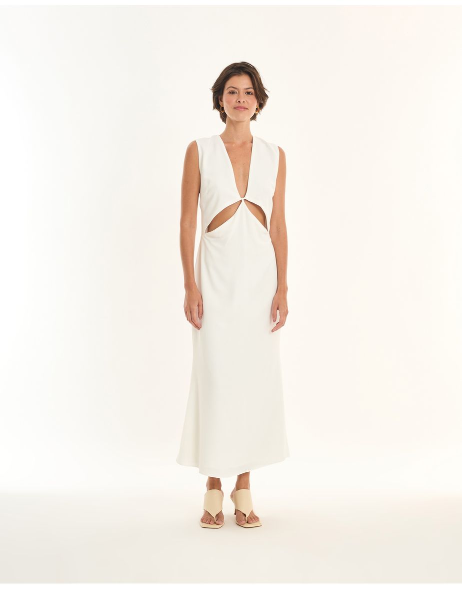 Vestido vazado ade off-white