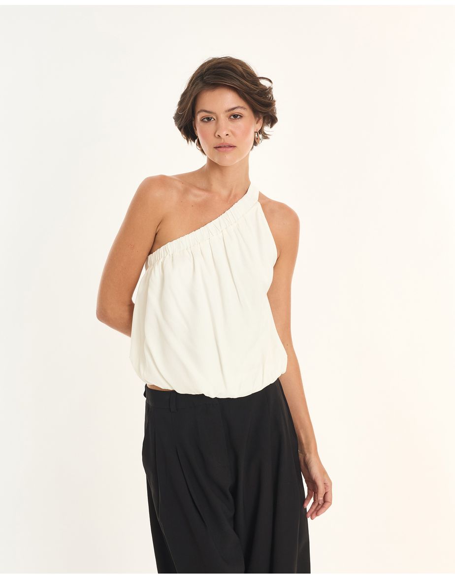 Blusa balonê ade off-white
