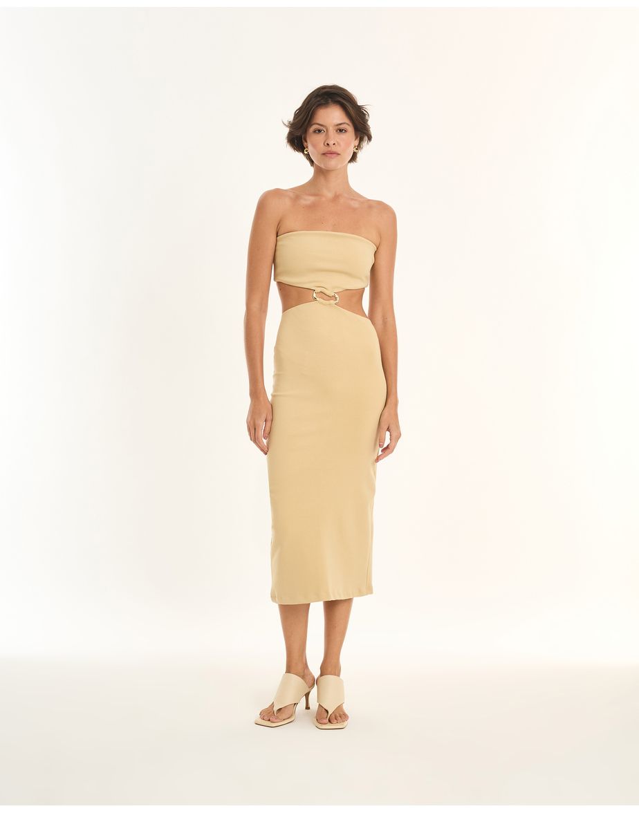 Vestido bandage ade off-white