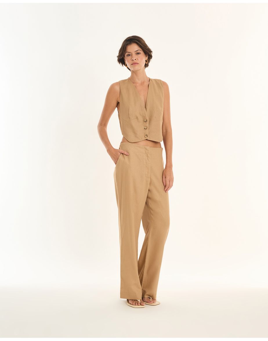 Calça alfaiataria ade marrom