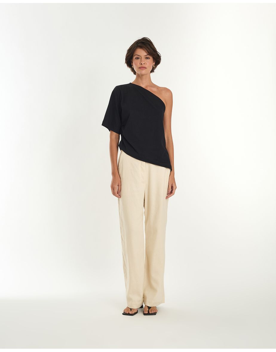 Calça alfaiataria ade bege