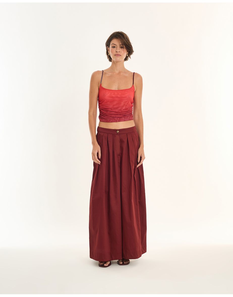Calça pregas ade marrom