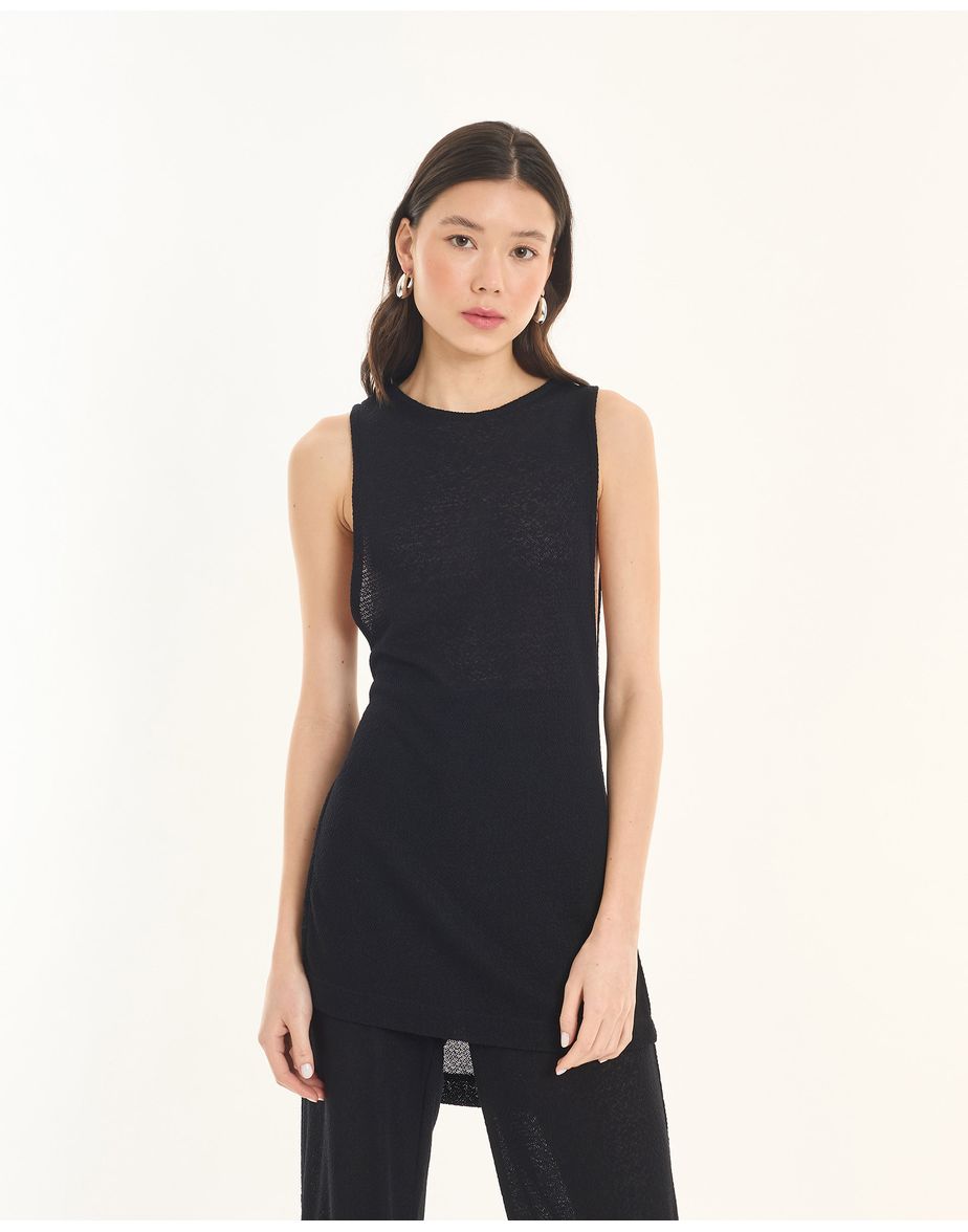 Blusa textura ess preto