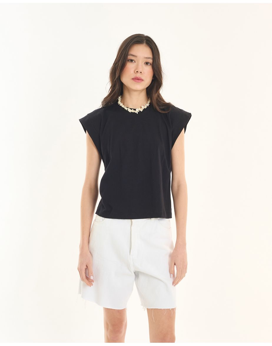 Camiseta manga ess preto
