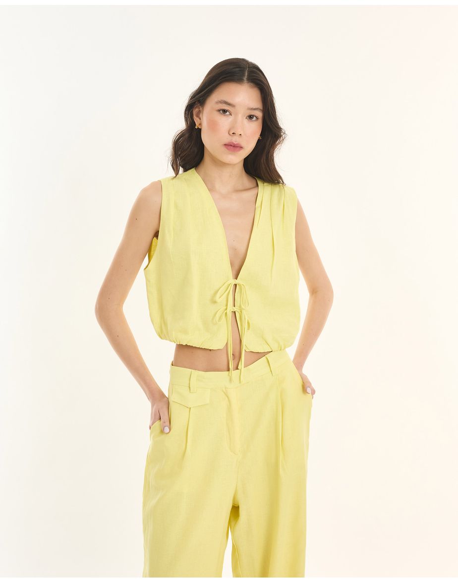 Top colete ess amarelo